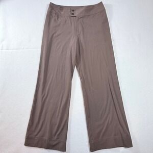 Nic + Zoe Wide Leg Trousers Women 12 Taupe Brown Career‎ Pants Quiet Luxury Chic